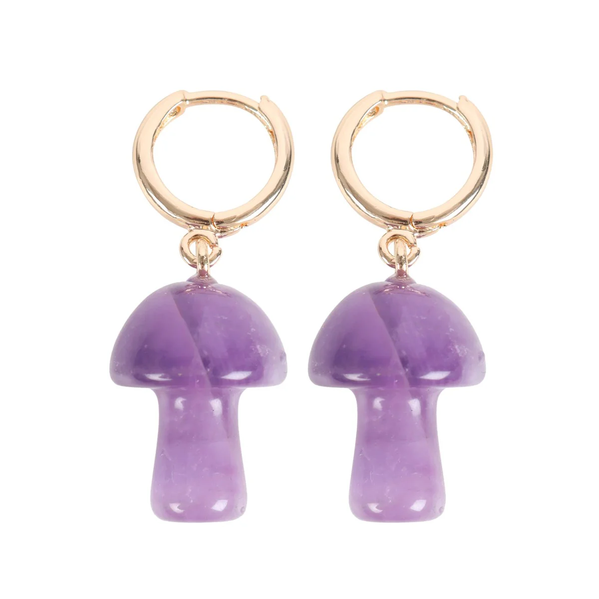 Amethyst Crystal Mushroom Earrings - Image 3