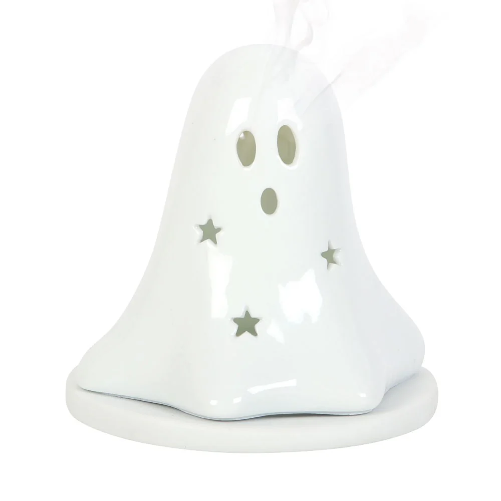 Ceramic Ghost Tealight and Incense Cone Holder - Image 6