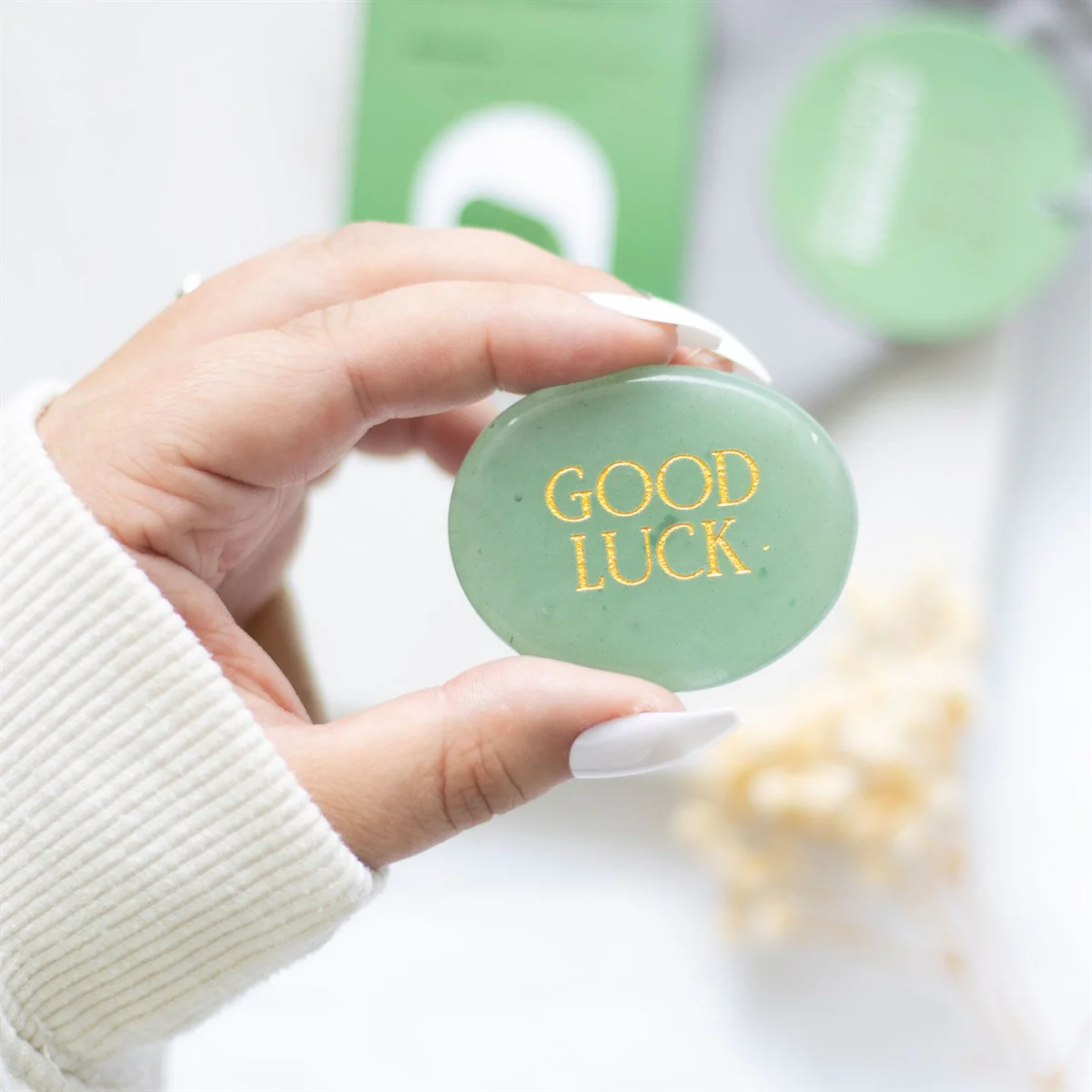 Good Luck Aventurine Crystal Palm Stone - Image 4