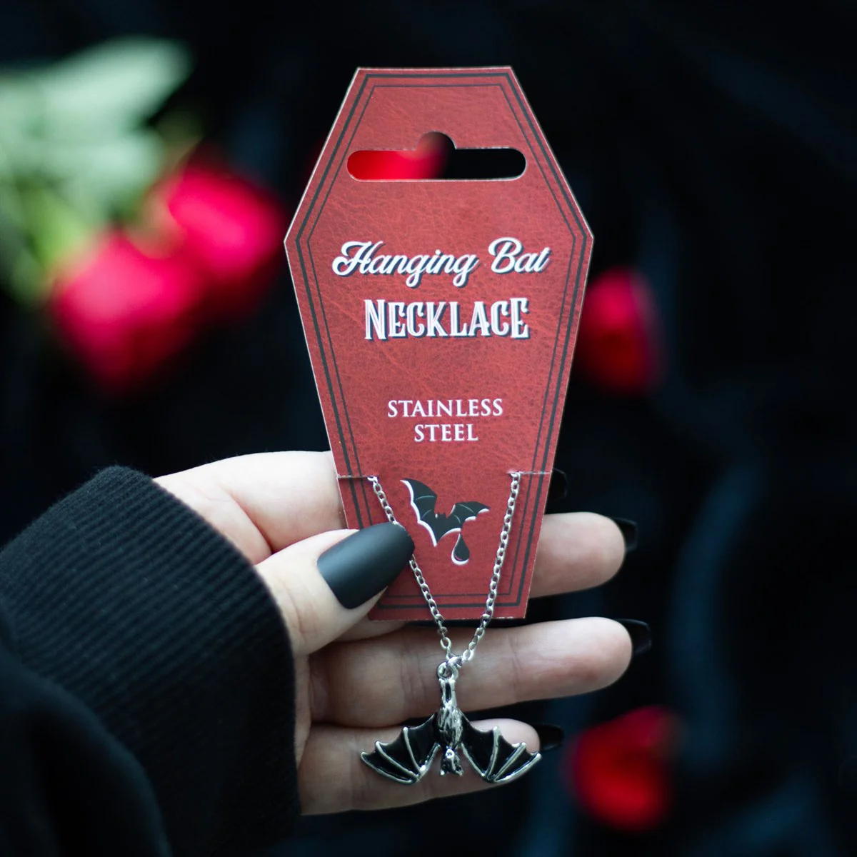 Hanging Bat Pendant Necklace - Image 3