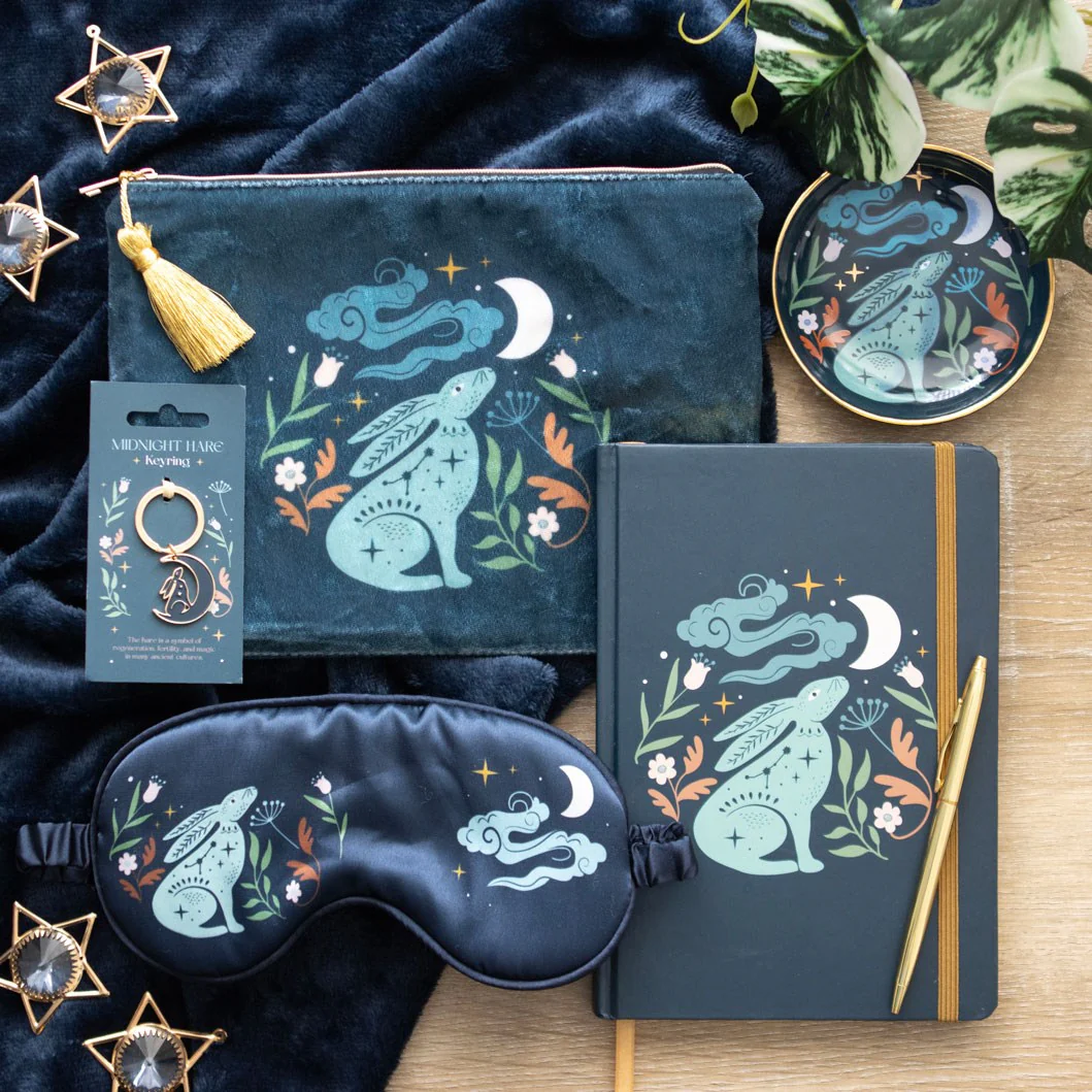 Midnight Hare Velvet Makeup Bag - Image 4