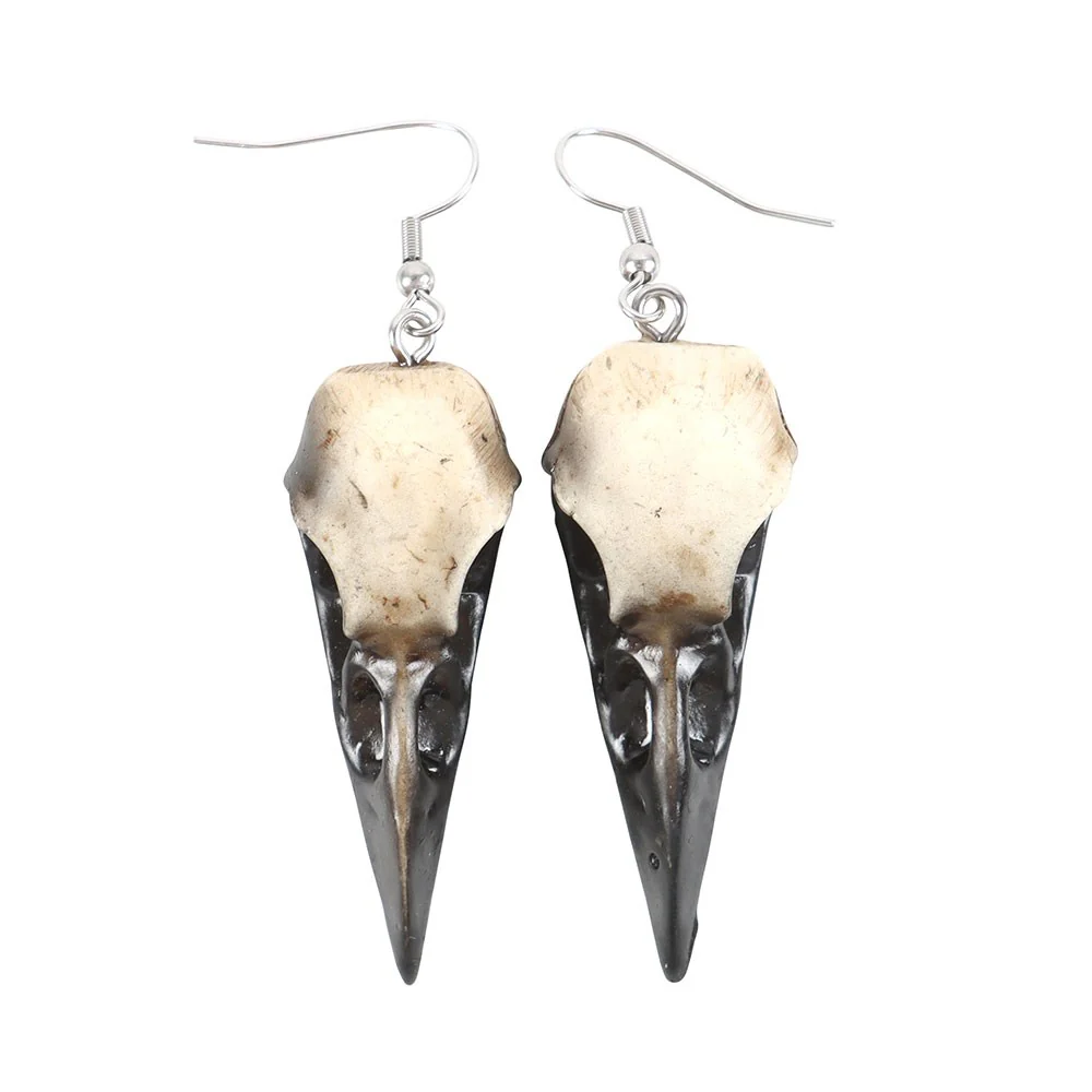 Resin Crow Skull Earrings - Image 3