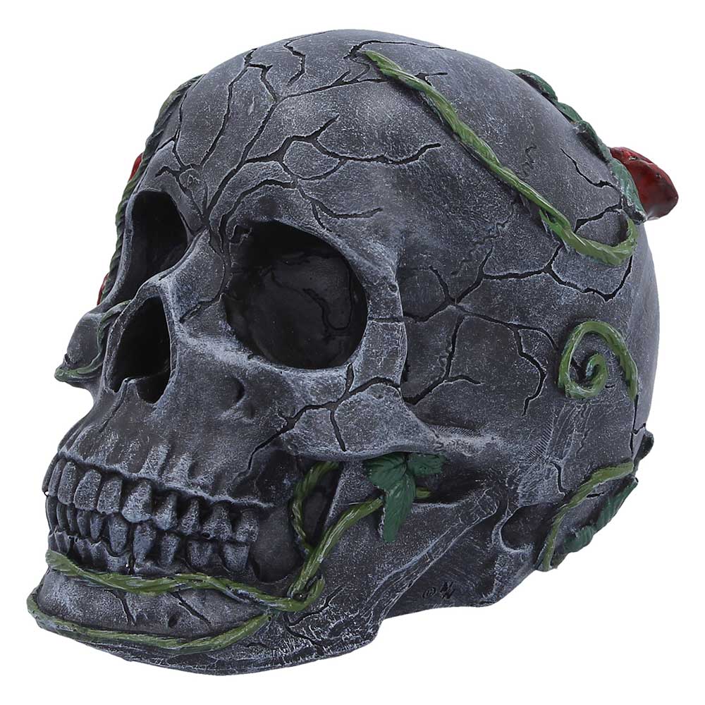 Twilight Bloom Gothic Skull Figurine - Image 5