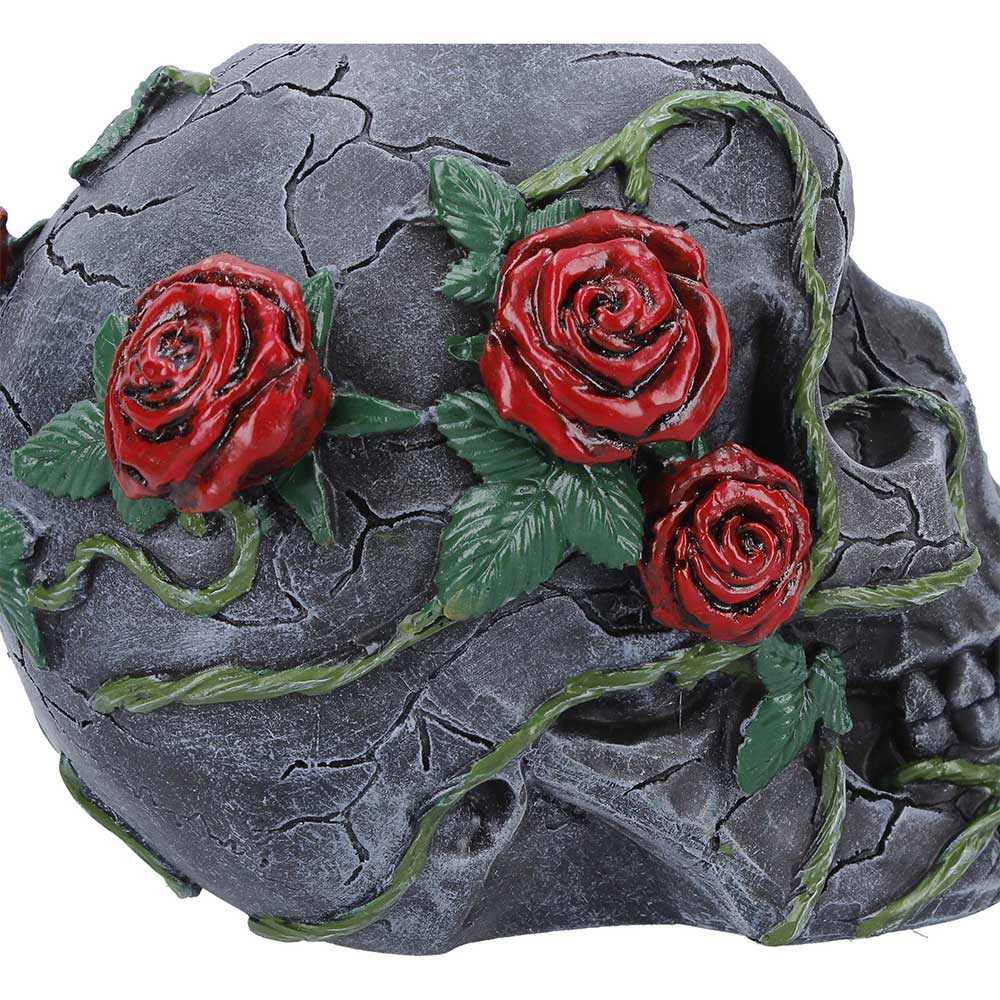 Twilight Bloom Gothic Skull Figurine - Image 6