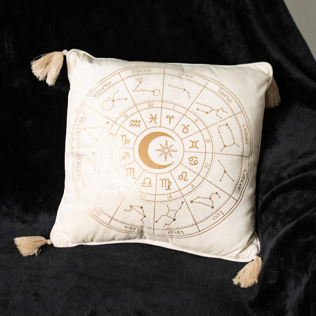 White Astrology Wheel Cushion - Image 3